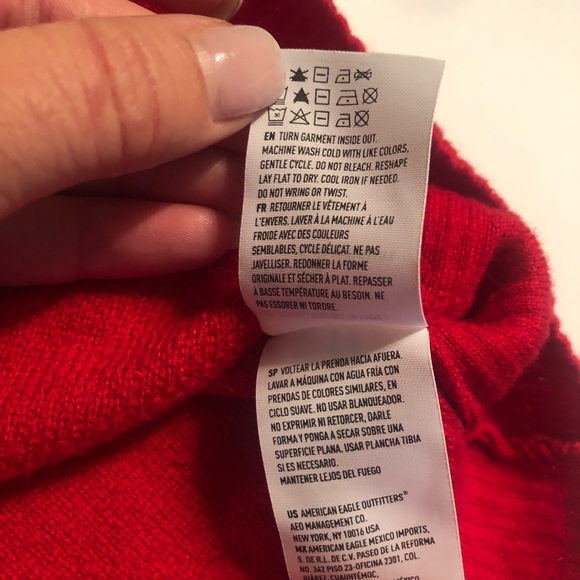 American eagle cotton red knit patterned sweater - Picture 8 of 8